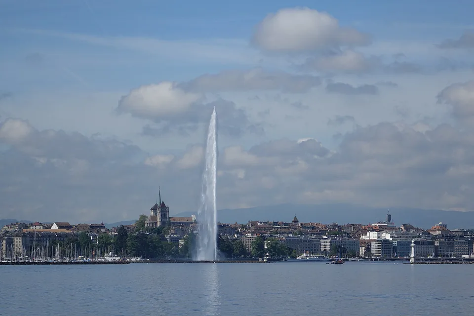 Le Jet d’Eau et la rade de Genève